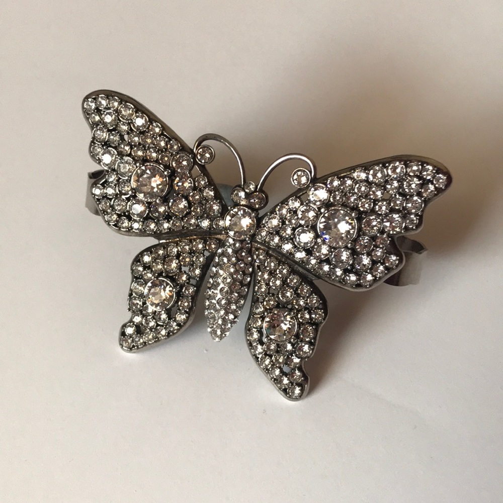 Authentic Gucci butterfly 🦋palm cuff crystals silver tone. Stunning. - Picture 2 of 10